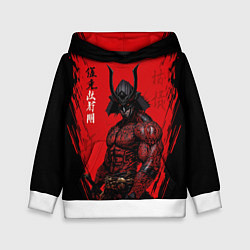 Толстовка-худи детская Демон Они самурай, цвет: 3D-белый