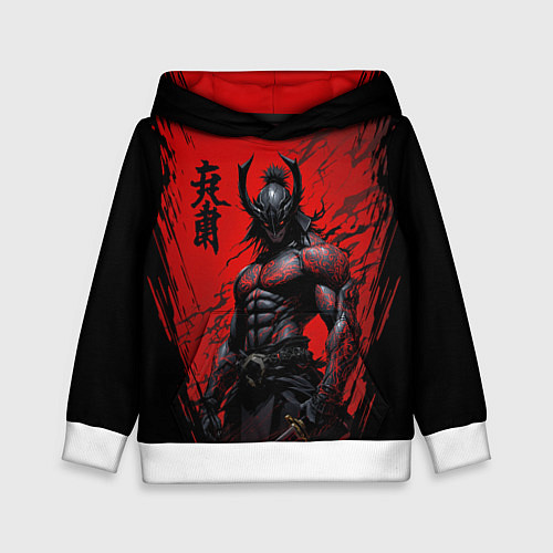 Детская толстовка Они воин самурай / 3D-Белый – фото 1