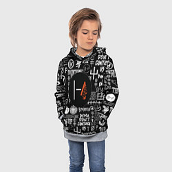 Толстовка-худи детская Twenty one pilots rock logo, цвет: 3D-меланж — фото 2