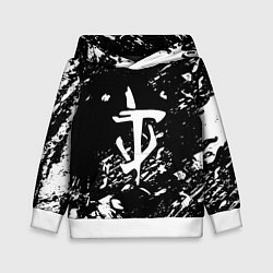 Толстовка-худи детская Doom белые краски штрихи, цвет: 3D-белый