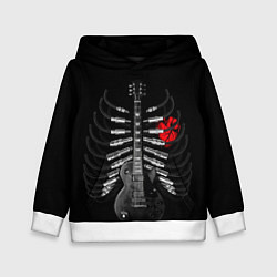Толстовка-худи детская Rock guitar ribs, цвет: 3D-белый