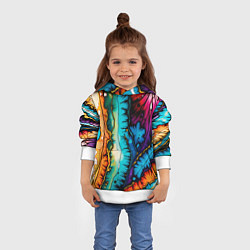 Толстовка-худи детская Разноцветный узор, цвет: 3D-белый — фото 2
