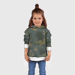 Толстовка-худи детская Подводный камуфляж из рыб, цвет: 3D-белый — фото 2