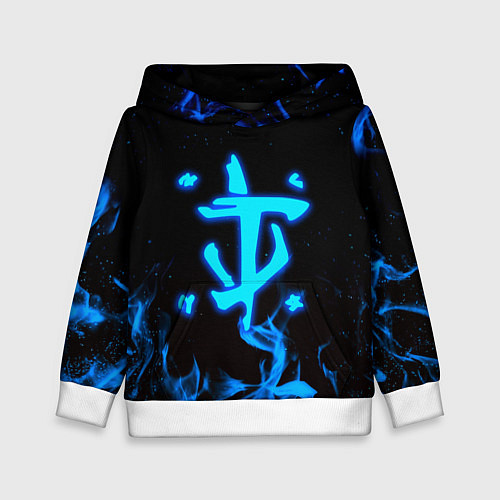 Детская толстовка Дум огонь лого / 3D-Белый – фото 1