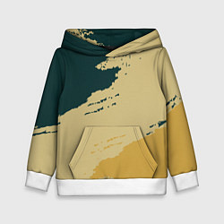Толстовка-худи детская Желто-зеленые абстрактные полосы, цвет: 3D-белый