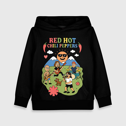 Детская толстовка Red Hot Chili Peppers, мультяшный стиль / 3D-Черный – фото 1