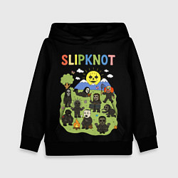 Толстовка-худи детская Slipknot, мультяшный стиль, цвет: 3D-черный