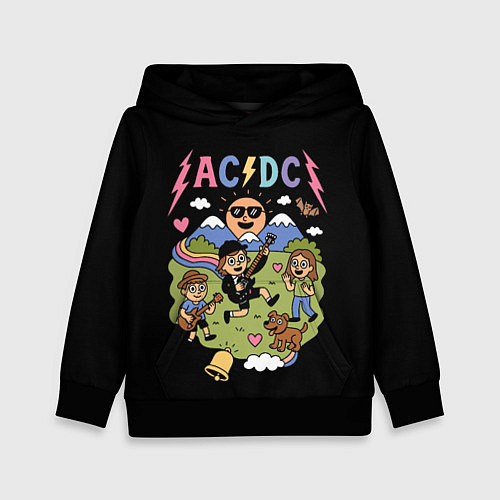 Детская толстовка ACDC, мультяшный стиль / 3D-Черный – фото 1