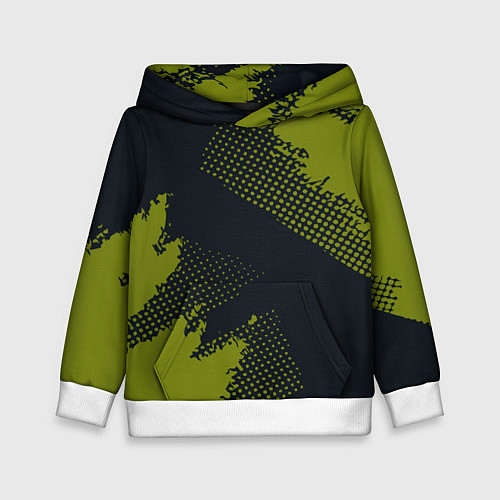 Детская толстовка Абстрактная текстура в зеленом / 3D-Белый – фото 1