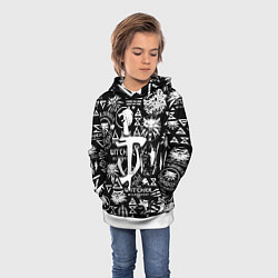 Толстовка-худи детская Doom логотипы ведьмак, цвет: 3D-белый — фото 2