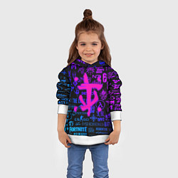 Толстовка-худи детская Doom логотипы игр неон, цвет: 3D-белый — фото 2