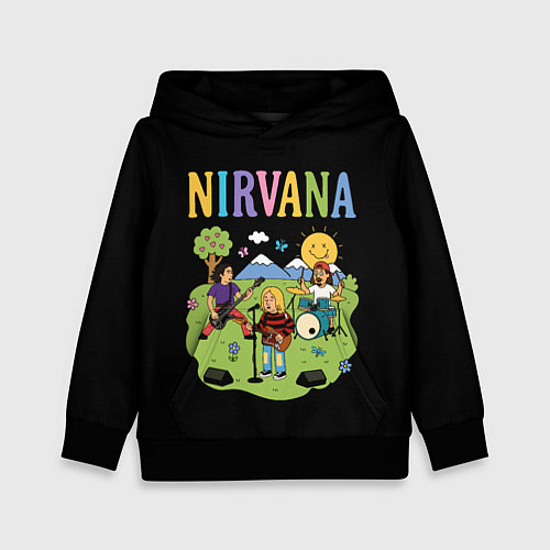 Детская толстовка Нирвана мультяшный стиль / 3D-Черный – фото 1