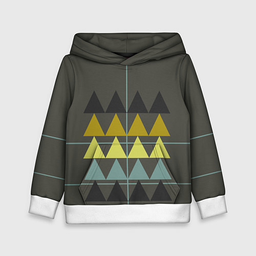 Детская толстовка Абстрактный лес, геометрический с однотоном / 3D-Белый – фото 1