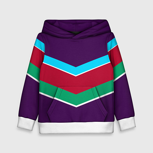 Детская толстовка Фиолетовый с полосами / 3D-Белый – фото 1