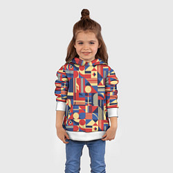 Толстовка-худи детская Геометрический карнавал, цвет: 3D-белый — фото 2