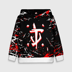 Толстовка-худи детская Doom краски штрихи, цвет: 3D-белый