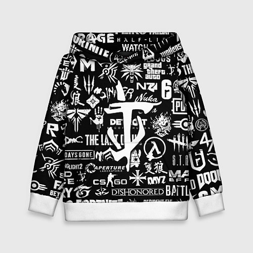 Детская толстовка Doom логотипы всех игр / 3D-Белый – фото 1