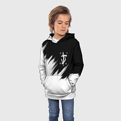 Толстовка-худи детская Doom краски черно белый, цвет: 3D-белый — фото 2