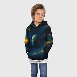 Толстовка-худи детская Пространство Вселенной, цвет: 3D-белый — фото 2