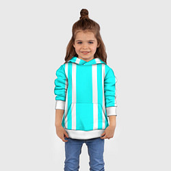 Толстовка-худи детская Color blue white stripes, цвет: 3D-белый — фото 2