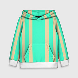Толстовка-худи детская Color blue beige stripes, цвет: 3D-белый