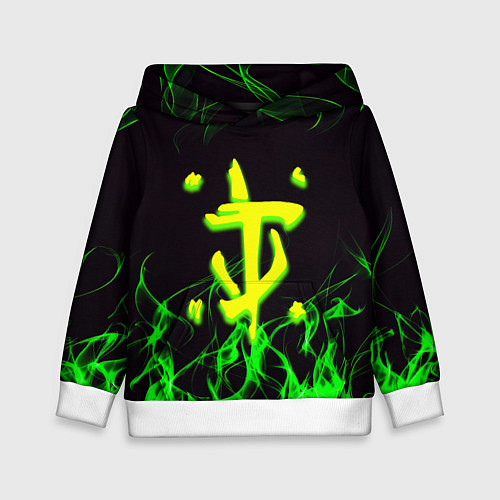 Детская толстовка Doom кислотное лого / 3D-Белый – фото 1