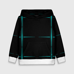 Толстовка-худи детская Color black blue stripes, цвет: 3D-белый