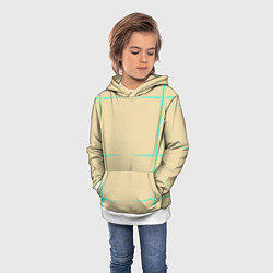 Толстовка-худи детская Color beige green stripes, цвет: 3D-белый — фото 2