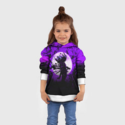 Толстовка-худи детская Самурай при луне, цвет: 3D-белый — фото 2