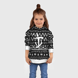 Толстовка-худи детская Doom x witcher pattern, цвет: 3D-белый — фото 2