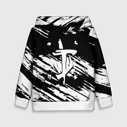 Толстовка-худи детская Doom краски полосы, цвет: 3D-белый