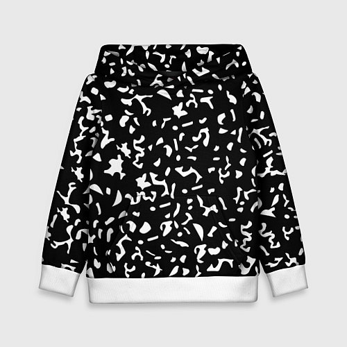 Детская толстовка Черный камуфляж / 3D-Белый – фото 1