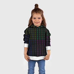 Толстовка-худи детская Color black multicolored stripes, цвет: 3D-белый — фото 2