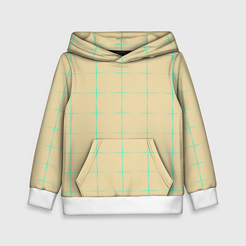 Детская толстовка Color beige green crosses / 3D-Белый – фото 1