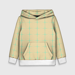 Толстовка-худи детская Color beige green crosses, цвет: 3D-белый