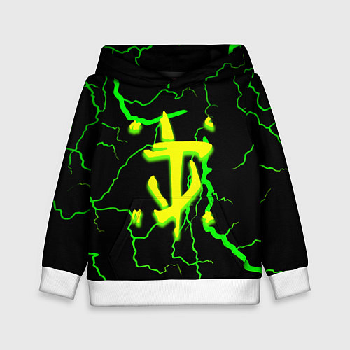 Детская толстовка Doom кислотный шторм молнии / 3D-Белый – фото 1