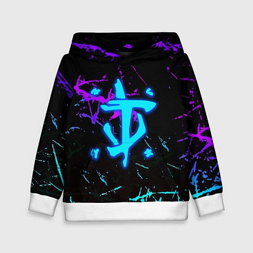 Детская толстовка Doom неоновые штрихи / 3D-Белый – фото 1