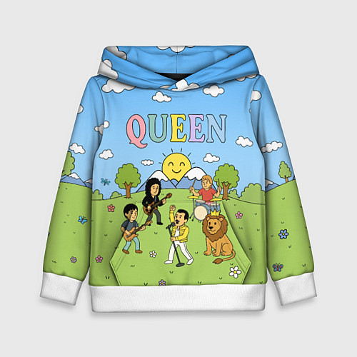 Детская толстовка Queen мультяшный стиль на поляне / 3D-Белый – фото 1