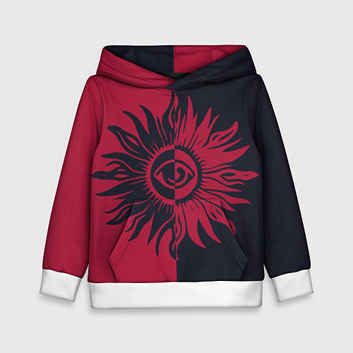 Детская толстовка Солнце красно-синее / 3D-Белый – фото 1