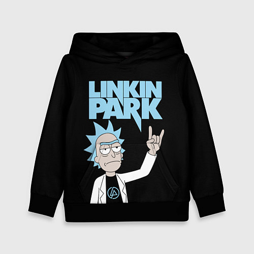 Детская толстовка Linkin Park и Рик Санчес из Рик и Морти / 3D-Черный – фото 1