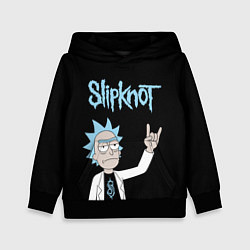 Толстовка-худи детская Slipknot и Рик Санчес из Рик и Морти, цвет: 3D-черный