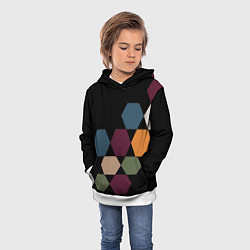 Толстовка-худи детская Honeycombs autumn colors, цвет: 3D-белый — фото 2
