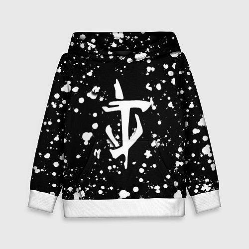 Детская толстовка Doom белые краски текстура / 3D-Белый – фото 1