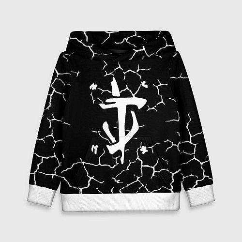 Детская толстовка Doom трещины текстура / 3D-Белый – фото 1