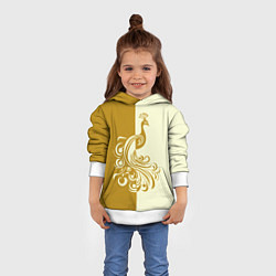 Толстовка-худи детская Жар-птица в золотом, цвет: 3D-белый — фото 2