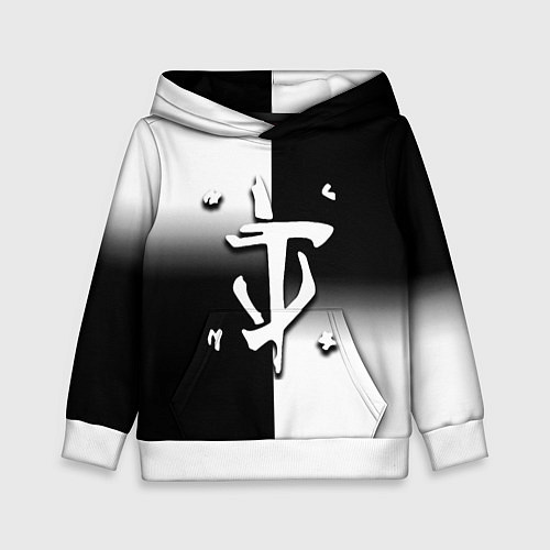 Детская толстовка Doom black geometry / 3D-Белый – фото 1