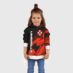 Толстовка-худи детская Umbrella corp - красный, цвет: 3D-белый — фото 2