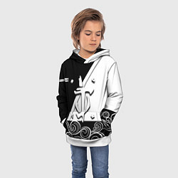 Толстовка-худи детская Doom стильная геометрия, цвет: 3D-белый — фото 2