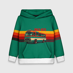 Толстовка-худи детская Ретро автобус ПАЗ-672, цвет: 3D-белый