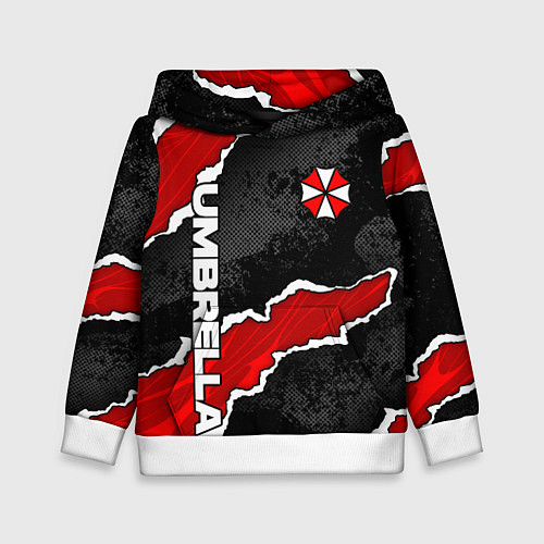 Детская толстовка Umbrella corp - разрывы / 3D-Белый – фото 1